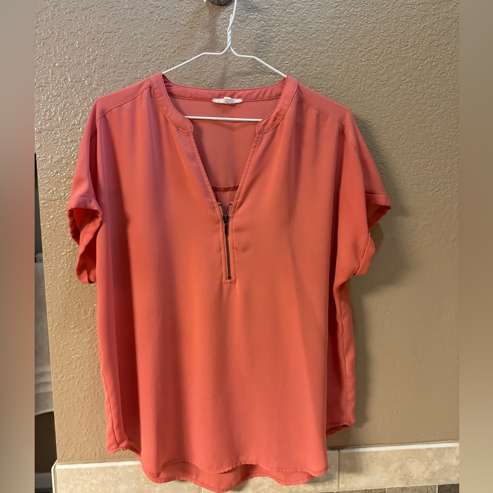 Maurices Genova Zipper Neck Blouse